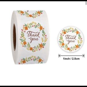 500 pcs thank you sticker roll NEW